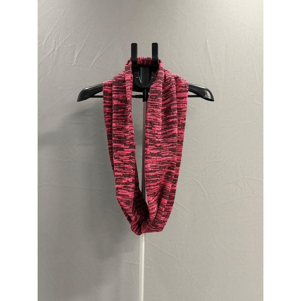 Victoria Secret Pink Infinity Loop‎ Scarf Knit Multi Color Hot Pink Black Accent